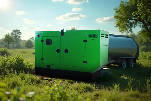 نمایی از ژنراتور gp55 کانوپی دار گرین پاور و عملکرد عالی با رعایت اصول تهویه اتاق ژنراتور