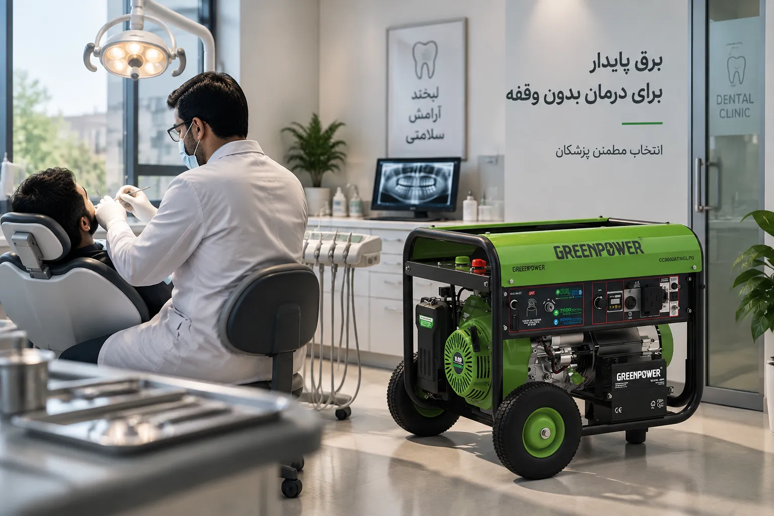 تجربه دکتر اخوندی از خرید موتور برق گازی گرین پاور برای مطب